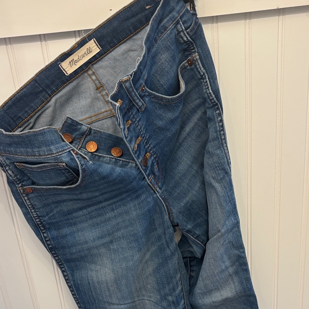 Madewell Classic Blue Button-Fly Jeans high rise skinny crop